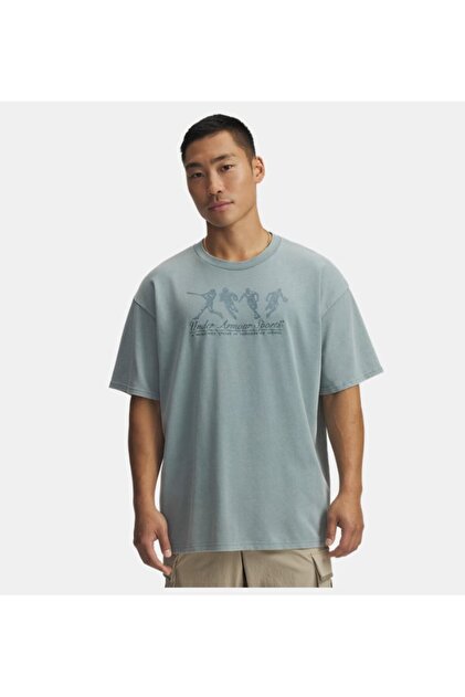 Erkek UA Heavyweight Athletes Oversize Kısa Kollu T-Shirt 6004936-323