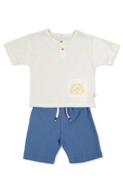 Waffle Shorts 2-Piece Set (Palm Time) Indigo