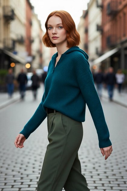 Women's Oversized Low-Cut Sleeve Hooded Knit Sweater Is the Key to Everyday Comfortable and Stylish Winter Outfits