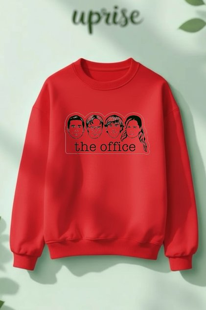 Dunder Mifflin the Office Printed Cotton 3 Thread Crew Neck Oversize Sweatshirt