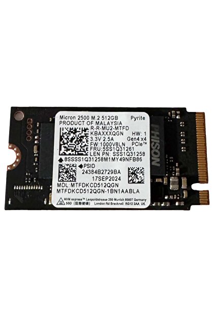 Micron 2500 MTFDKCD512QGN 512GB 4200/2000MB/s Gen4x4 M.2 22x42 SSD