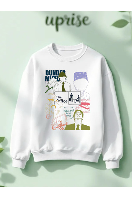 The Office Printed Cotton 3 Thread Crew Neck Oversize Sweatshirt