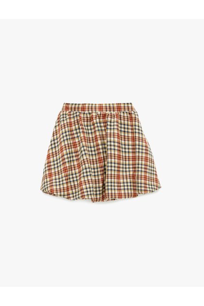 Balon Form Buy Elastic Viscose Blend Plaid Skirt