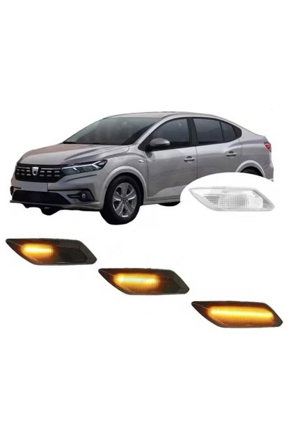 Semnalizatoare laterale LED dinamice fumurii pentru Dacia Logan 3 / Duster 3 / Sandero – CANBUS Plug & Play