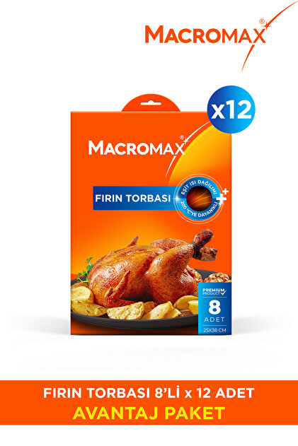 Fırın Torbası 25x38 cm Isıya Dayanıklı 12x8 96 Adet