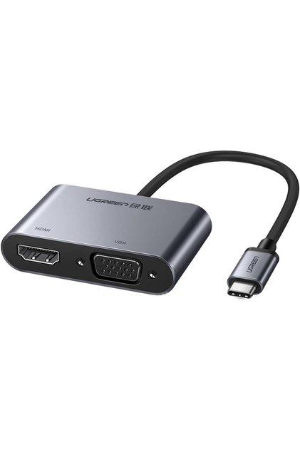 محول CM162-50505 من USB-C إلى HDMI + VGA + USB 3.0 مع خاصية PD - رمادي اللون