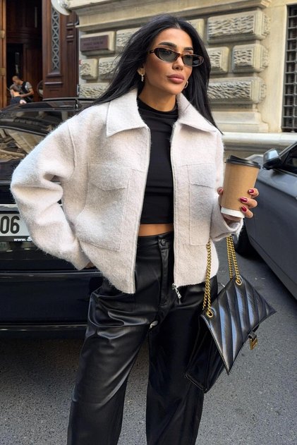Μπουφάν Premium Cashmere με γιακά φορτηγού 6134