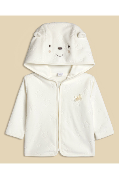 Zippered Hooded Jacket with Long Sleeves