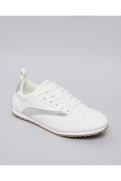 Ivory Women's Color Block Lace Up Sneakers