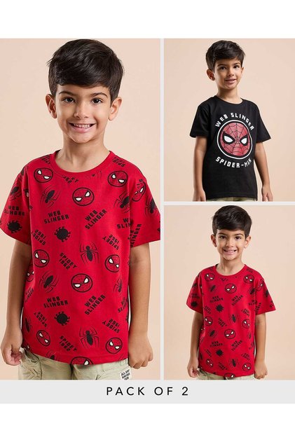 2 Pack Spider-Man T-Shirts with Short Sleeves