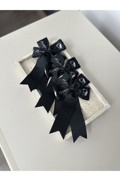 Ataturk Signed Black Bow Clip Girl's Hair Clip