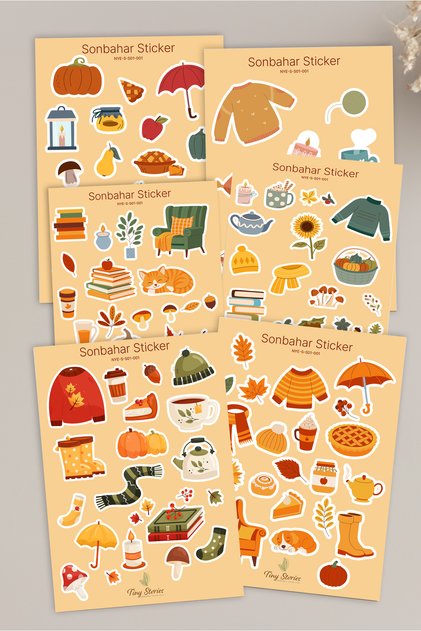 Autumn Sticker Set - 6 Pieces / Agenda, Notebook, Bullet Journal, Scrapbook