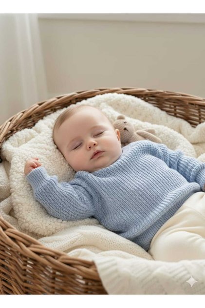 6-24 Months Girl Boy Raglan Sleeve Crew Neck Thessaloniki Knit Seamless Knitwear Baby Sweater