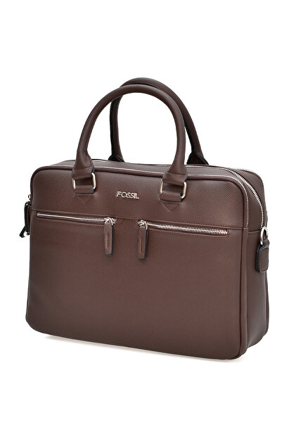 刻字　作品　「事理自通」 Fossil Unisex Vegan Deri Çok Gözlü Laptop Çantası & Evrak Çantası