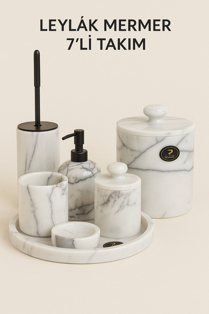 – Lilac Marble 7-Piece Bathroom Set