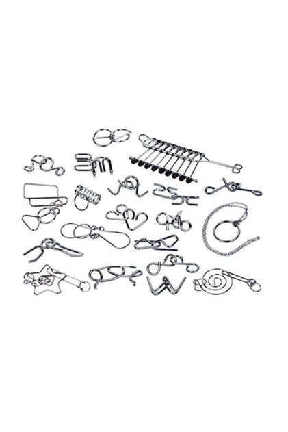 Set puzzle Brain Twister - 20 de puzzle-uri metalice pentru copii și adolescenți
