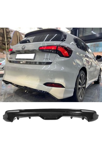Fiat Egea HB Arka Ek Difüzör Siyah Plastik 2015 2017 2018 2019 2020 2021 Arka-difizör-bodykit-ek