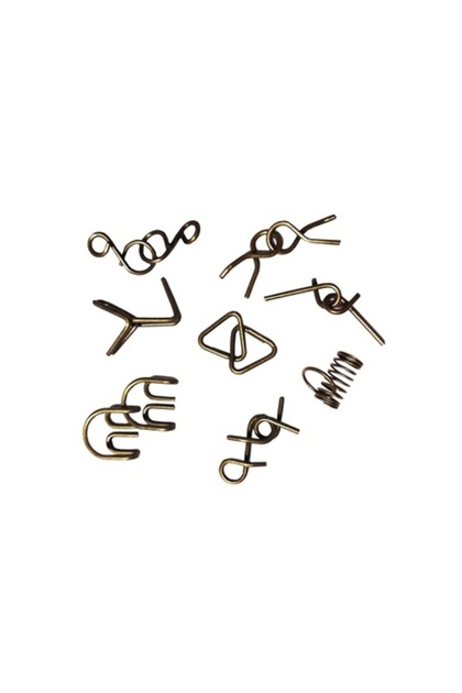 Set de puzzle-uri Brain Twister - 8 puzzle-uri metalice pentru copii și adolescenți (392CUB)