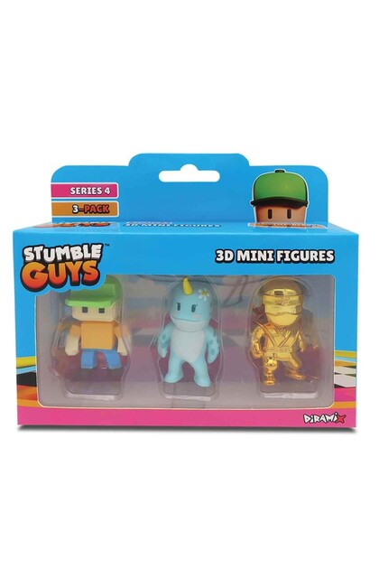 TOYFEST Stumble Guys 3'lü Mini Figür Seri 4 - Pixel Guy - Narwhal
