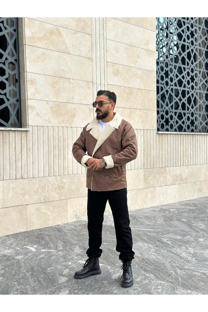 Nubuk Kürklü Oversize Trençkot