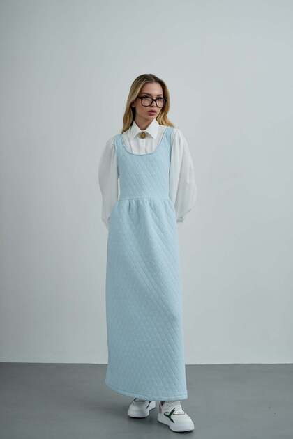 Women's Long Gilet Quilted Polite Winter Casual Dress