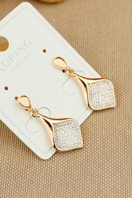 Xuping Vip Earrings - Xuping Leaf Model Nail Dangle Xuping Earrings Non-Tarnish Non-Fade 3cm