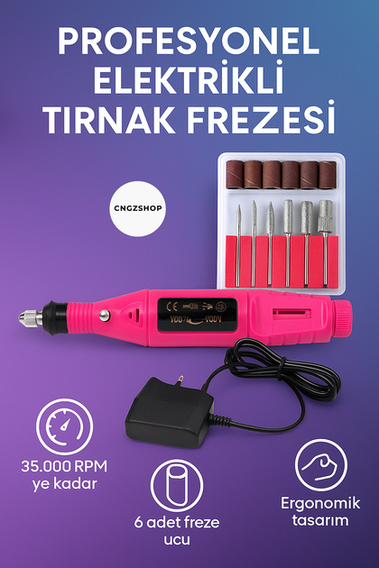 CNGZSHOP Kalem Freze Makinesi Elektrikli Törpü 6 'lı Freza Uç Seti