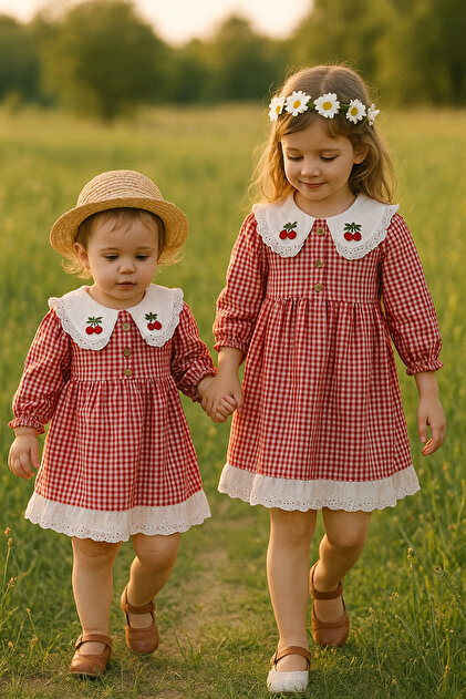 2kids2mom Baby Girl Dress Gingham Cherry Red Birthday Party Wedding Special Occasion Girls' Casual Dress- Trendyol 2kids2mom Baby Girl Dress Gingham Cherry Red Birthday Party Wedding Special Occasion Girls' Casual Dress- Trendyol