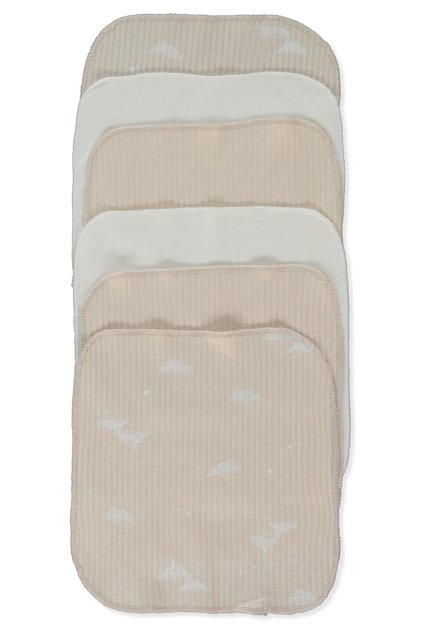 Organic Reported K Ribbed Knit Wipes 6-Pack (Organic Born with Love) Beige