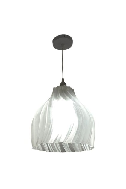 Lustra pendul Flora, plastic, E27, design modern, transparent