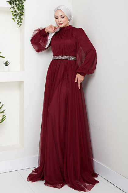 plus size hijab evening dresses Plus Size Light Blue Islamic Clothing Evening Dress 5422AY