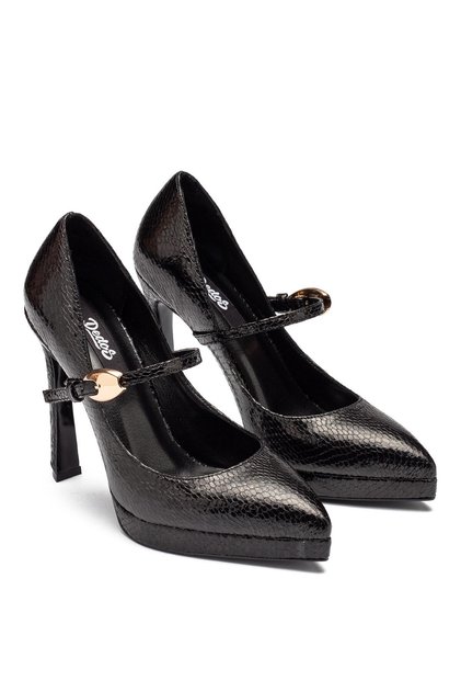 Women's High Heels Snake Pattern Buckle Platform 6000