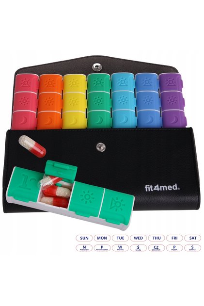 Recipient, cutie, cutie pentru medicamente, tablete, 7 zile, 4 zile, organizator, dozator cu husă