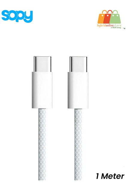 كابل شحن USB-C بطول 1 متر، كابل شحن سريع أصلي من النوع C إلى النوع C