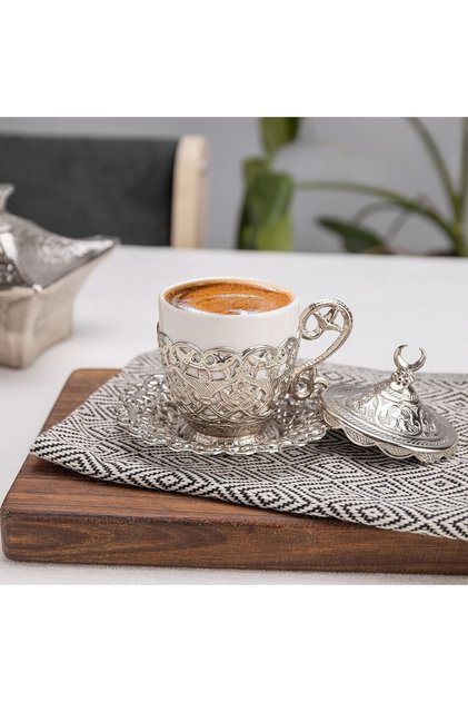 1 Piece Turkish Coffee Cup - Traditional Design with Crescent Motif, Turkish, Greek, Arabic Coffee