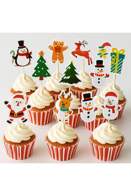 Christmas Themed Mixed Toothpick Ornament 12 Pieces