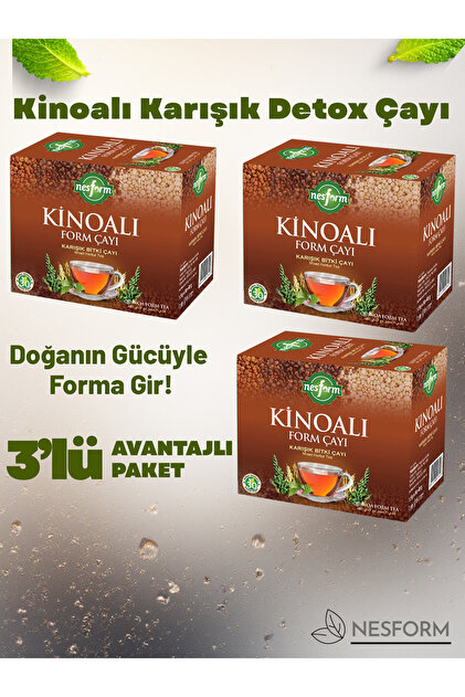 Nesform Yardımcı Kinoa Detox Çayı Form Bitki Çayı 3 Adet (90
