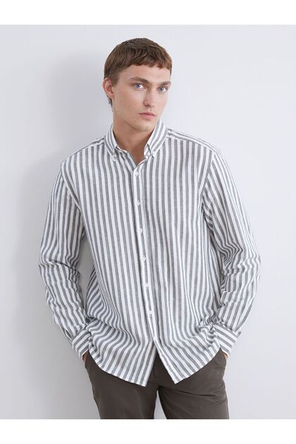 Southblue Regular Fit Striped Linen Look Men's Shirt