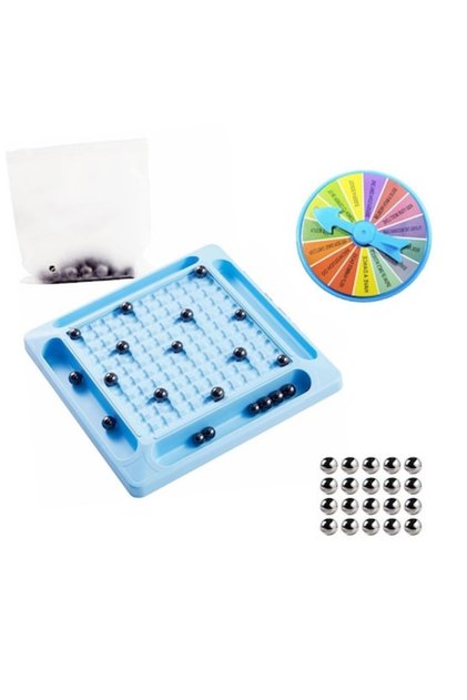 Joc de șah magnetic, Basesailor, 20 de piese, 17,2x17,2x2 cm, albastru