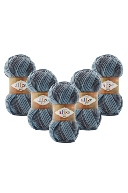 Superlana Maxi Batik 5’li Paket – 7785 -Kışlık Kazak Hırka ve Atkı İçin Kalın Örgü İpliği