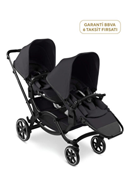 Cybex Gazelle S (Black Şasi) İkiz Bebek Arabası (Moon Black