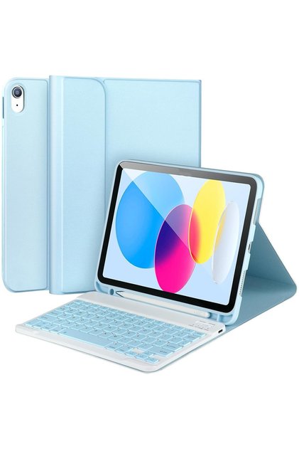 İpad Air 11 Inç M2 Çipli 6.Nesil 2024 Case Uyumlu Bluetooth Türkçe Q Klavyeli Kılıfı