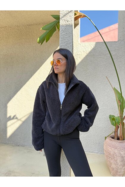 Lamb Fabric Zippered Women's Jacket