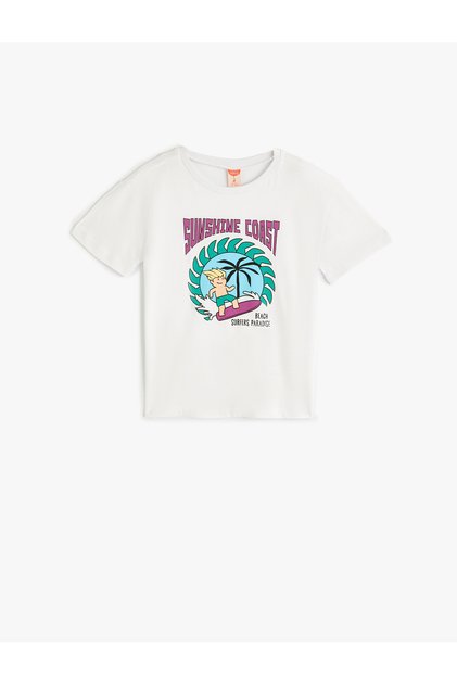 Baby Boy's White Cotton Printed T-Shirt