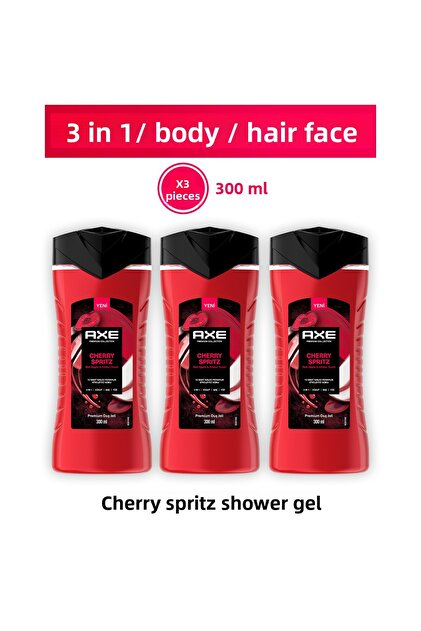 Premium Collection Shower Gel Cherry Spritz 3 in 1 Body Hair Face 300 ml X3