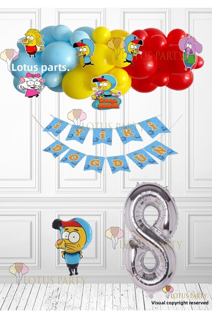 8 Year Old Licensed King Şakir Birthday Party Set King Şakir Foil Balloon King Şakir Special Cut Ornaments