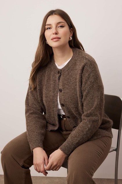 Wardrobe Essentials Mink Alpaca Wool Blend Basic Knitwear Cardigan Tbbaw26Av00037