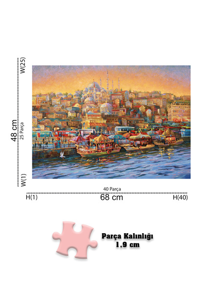 Neverland 4 Adet 1000 Parça Puzzle - Eyfel / İstanbul Evening