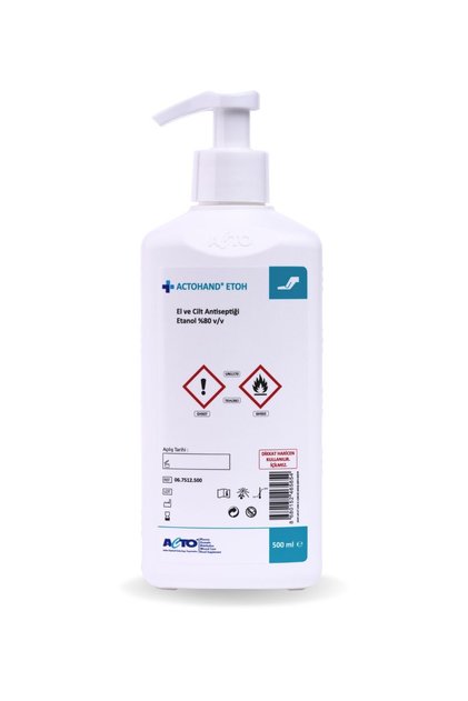 ACTOHAND® ETOH 500 ml | El ve Cilt Antiseptiği - Etanol 80 % (v/v)