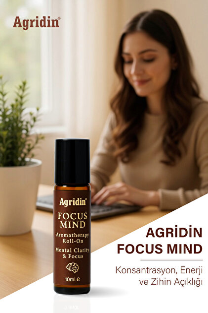 Agridin Focus Mind Roll-On 10 ml – 100% Doğal Aromaterapi ile